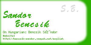 sandor bencsik business card